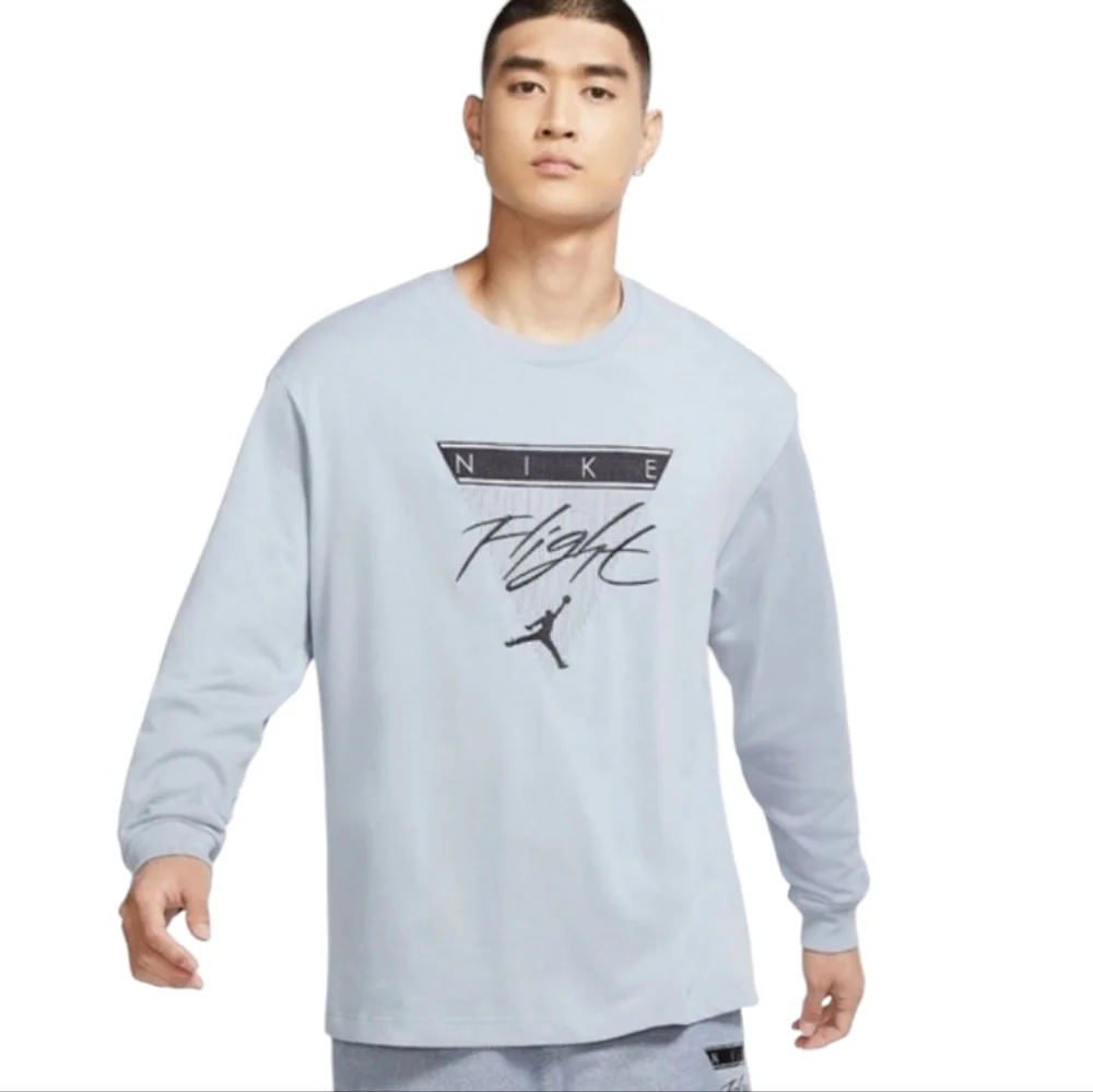 Nike Air Jordan Flight Long Sleeve Indigo Gray Men's Size Extra Large XL